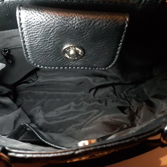 Nine West Crossbody Caviar Bag handbag Purse Black - Picture 8 of 10